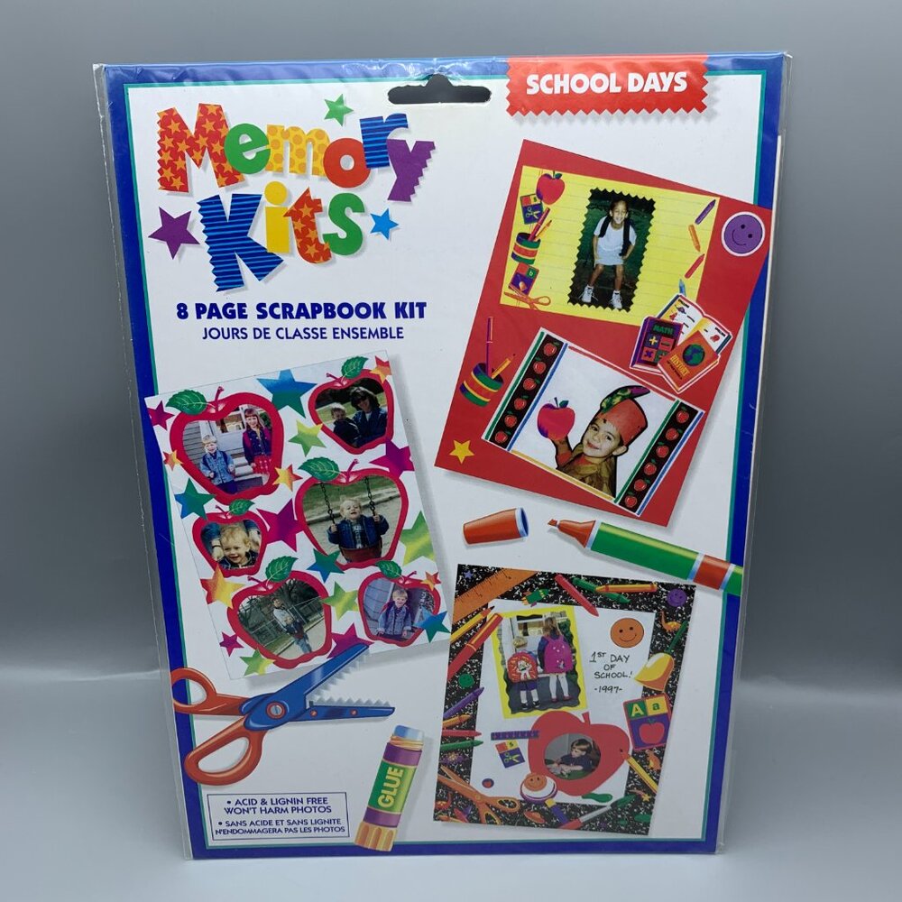 NEW 8 Page Scrapbook  Memory Kit for School Days for Scrapbooking